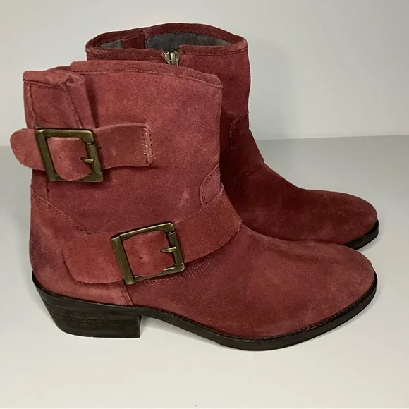 Seychelles Weekenders Castanets Boots Women's 8 Burgundy Suede Ankle Booties‎ - Picture 4 of 9